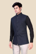 Blue Checked Pattern Nehru Jacket  