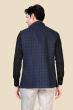 Blue Checked Pattern Nehru Jacket  