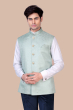 Mint Green Jacquard Nehru Jacket 