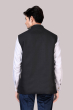 Plain Terry Rayon Nehru Jacket In Black