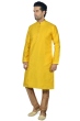 Dotted Silk Kurta Pajama Set in Yellow