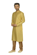 Dupion Silk Kurta Pajama Set in Yellow