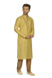 Dupion Silk Kurta Pajama Set in Yellow