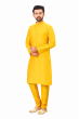 Classic Silk Dupion Kurta Pajama Set In Yellow