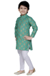 Green Printed Cotton Kurta Pajama Set