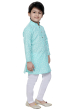 Printed Cotton Kurta Pajama Set in Light Blue