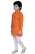 Printed Cotton Kurta Pajama in Orange