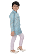 Kurta Pajama Set in Pale Blue with Dusty Rose Paisley Design