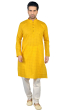Basic Printed Cotton Kurta Pajama Set in Yellow