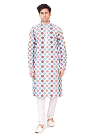 Multicolor Embroidered Kurta Set With Sequins