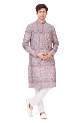Multicolor Printed Kurta Pajama In Rayon 