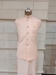 Peach Jacket With Kurta Pajama Set In Dupion Silk 