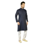Basic Printed Cotton Kurta Pajama Set in Blue